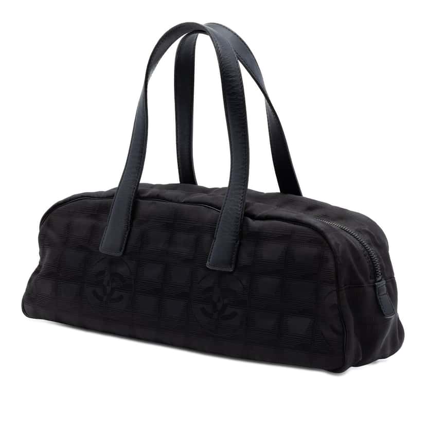 Chanel New Travel Line Nylon Handbag Black Very good condition - Back View