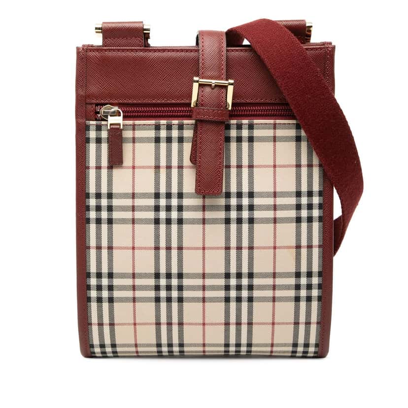 Burberry House Check Canvas Crossbody Beige Very good condition - Front View