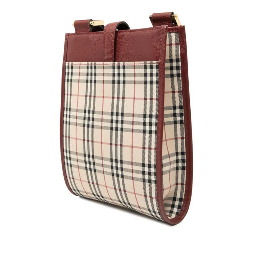 Burberry House Check Canvas Crossbody Beige Very good condition - Back View