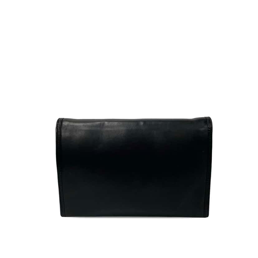 Chanel CC Lambskin Bow Chain Crossbody Black Leather Very good condition - Back View