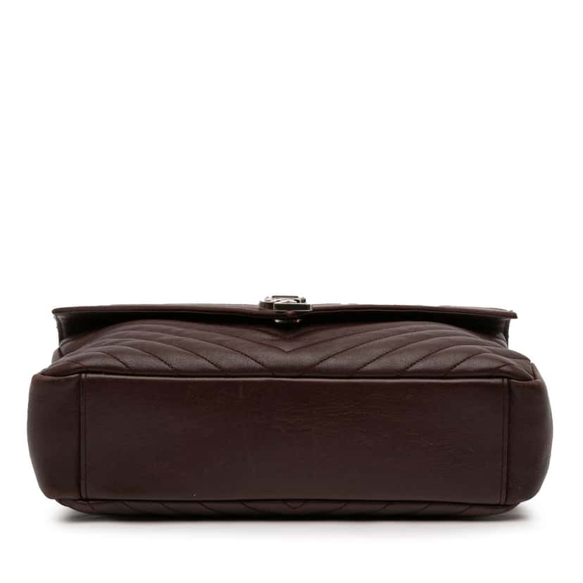 Saint Laurent Large Sheepskin Chevron Monogram College Satchel Red Leather Very good condition - Inside View