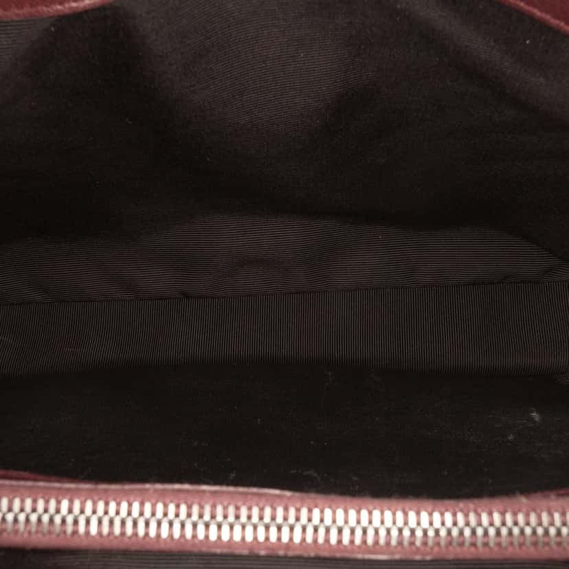 Saint Laurent Large Sheepskin Chevron Monogram College Satchel Red Leather Very good condition - Model View