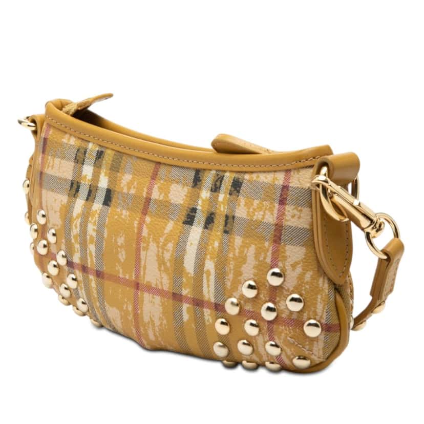 Burberry Studded Haymarket Check Coated Canvas Canterbury Crossbody Beige Very good condition - Back View