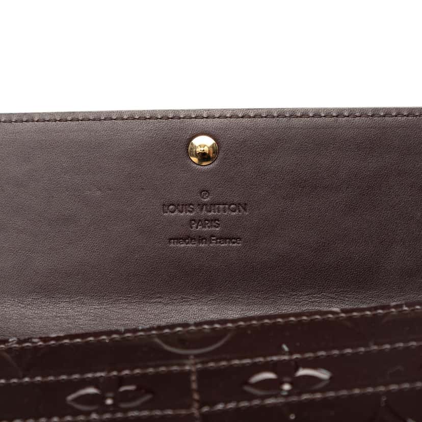 Louis Vuitton Monogram Vernis Sarah Wallet Purple Leather Very good condition - Box View