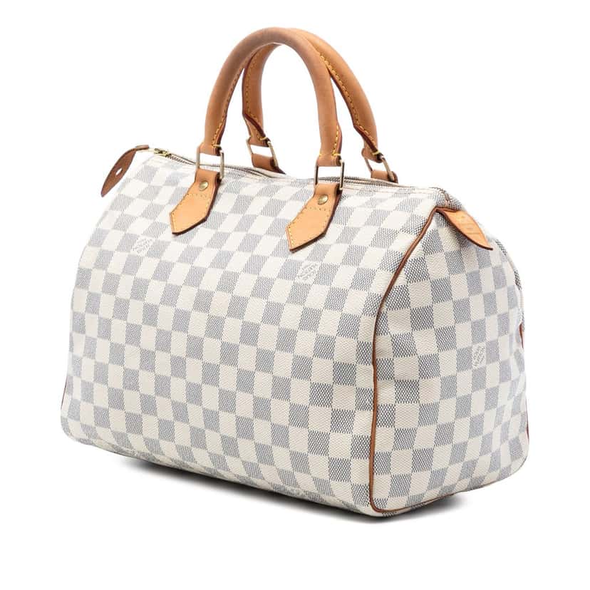 Louis Vuitton Damier Azur Speedy 30 White Very good condition - Back View