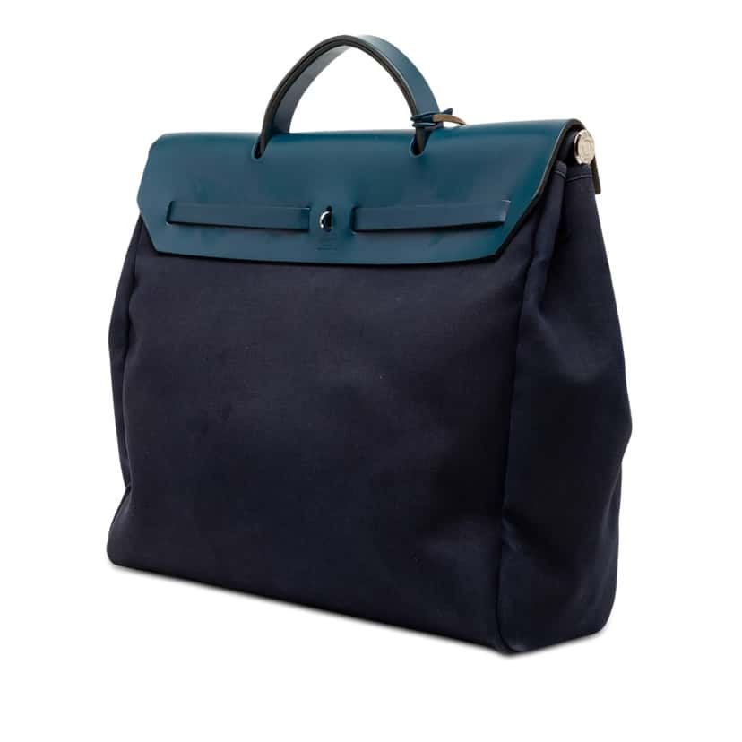 Hermès Toile Herbag MM Blue Very good condition - Back View