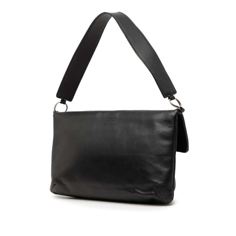 Chanel Chocolate Bar Lambskin Reissue 2.55 Shoulder Bag Black Leather Very good condition - Back View