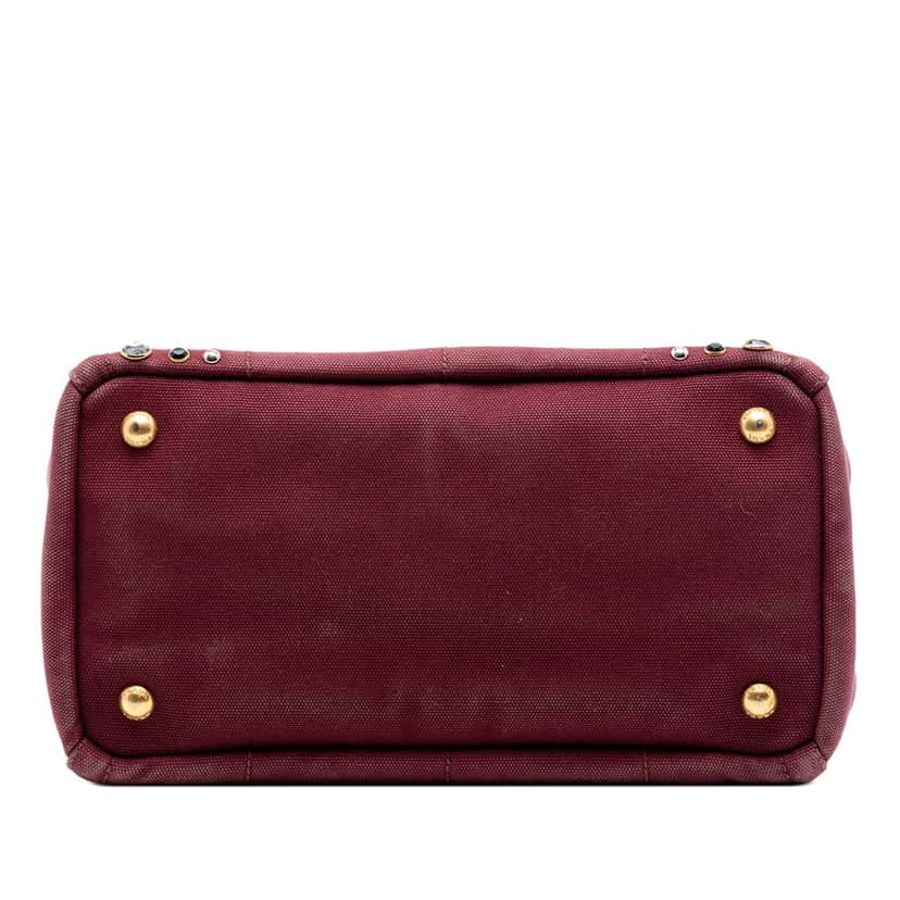 Prada Small Canvas Canapa Bijoux Satchel Red Very good condition - Inside View