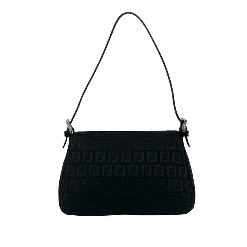 Fendi Mini Zucchino Canvas Mamma Forever Black Very good condition - Back View