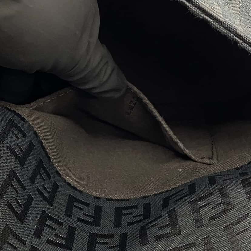 Fendi Mini Zucchino Canvas Mamma Forever Black Very good condition - Box View