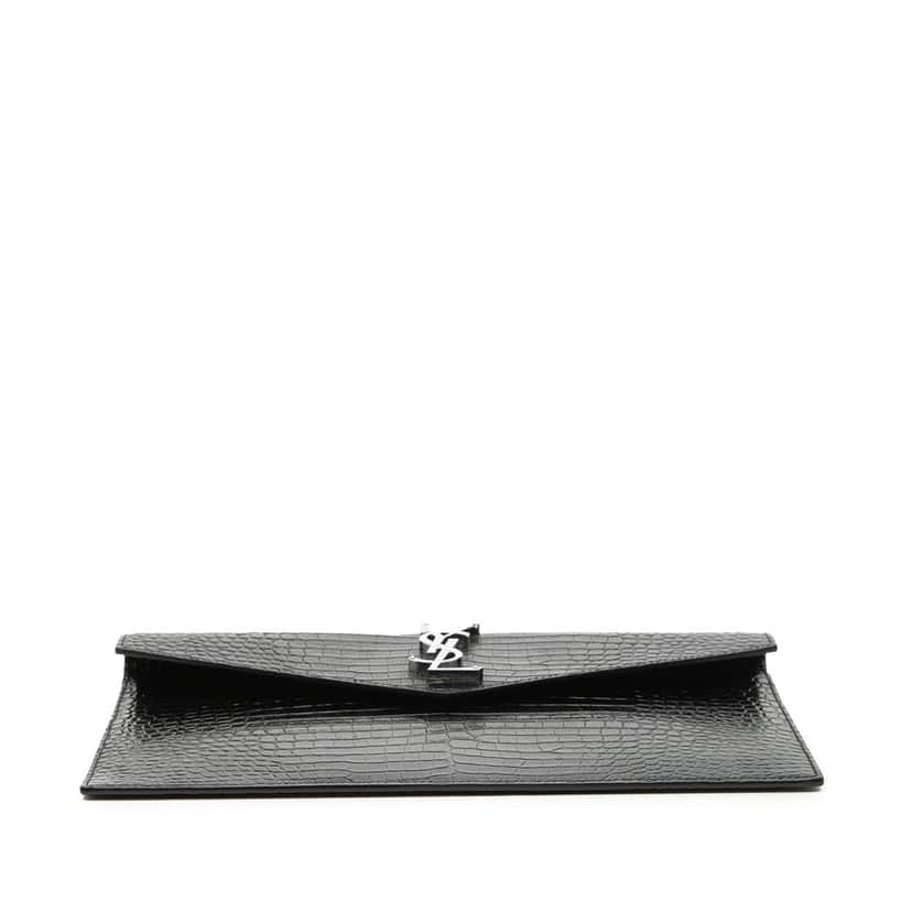 Saint Laurent Croc Embossed Leather Uptown Pouch Black Leather Very good condition - Inside View