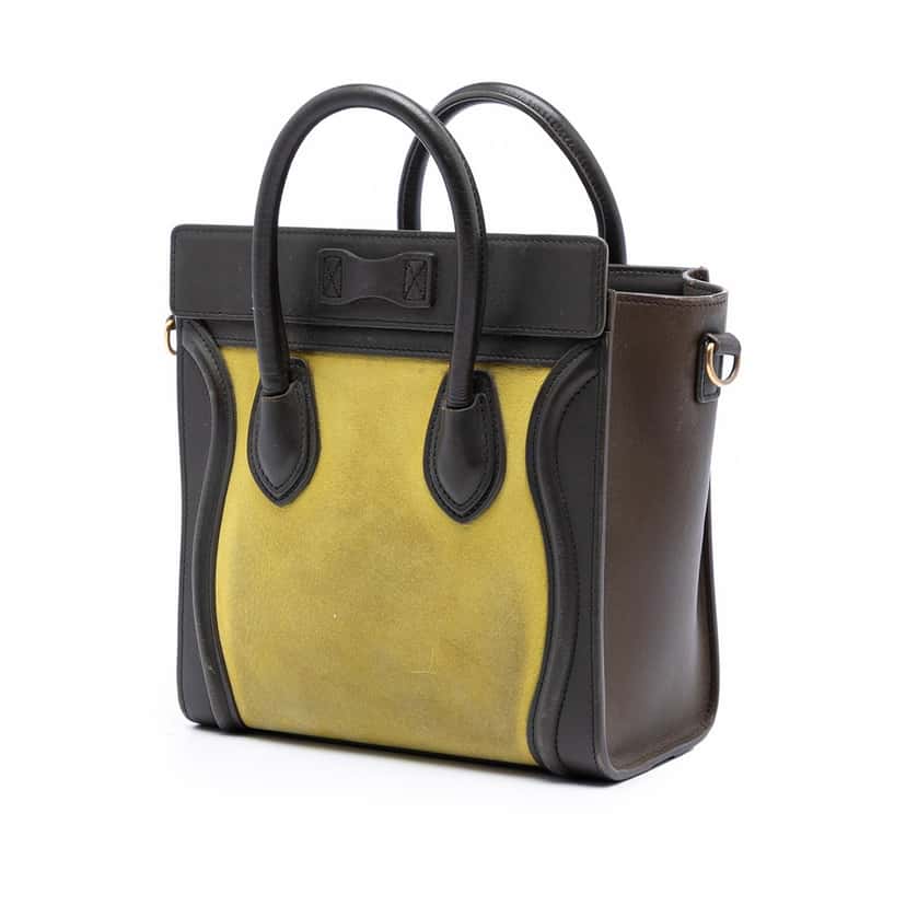 Celine Nano Tricolor Leather Luggage Tote Yellow Leather Very good condition - Back View