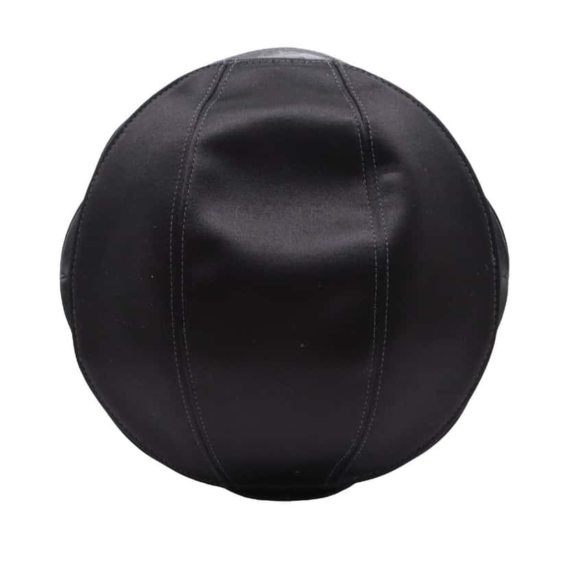 Chanel Lambskin and Satin Camellia Flower Evening Bag Black Leather Very good condition - Back View