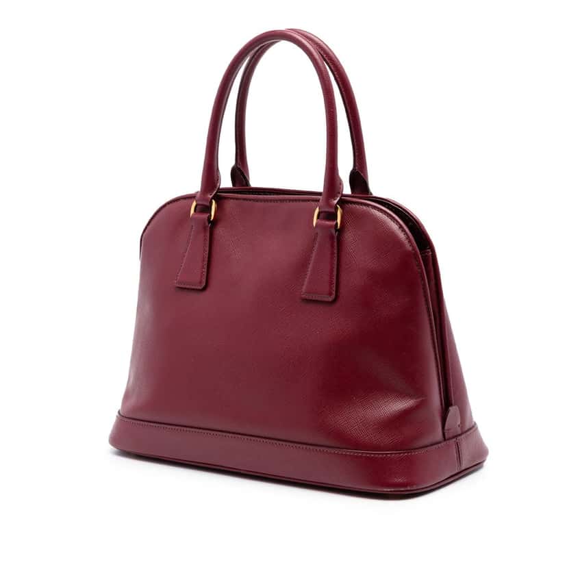 Prada Medium Saffiano Lux Open Promenade Satchel Red Leather Very good condition - Back View