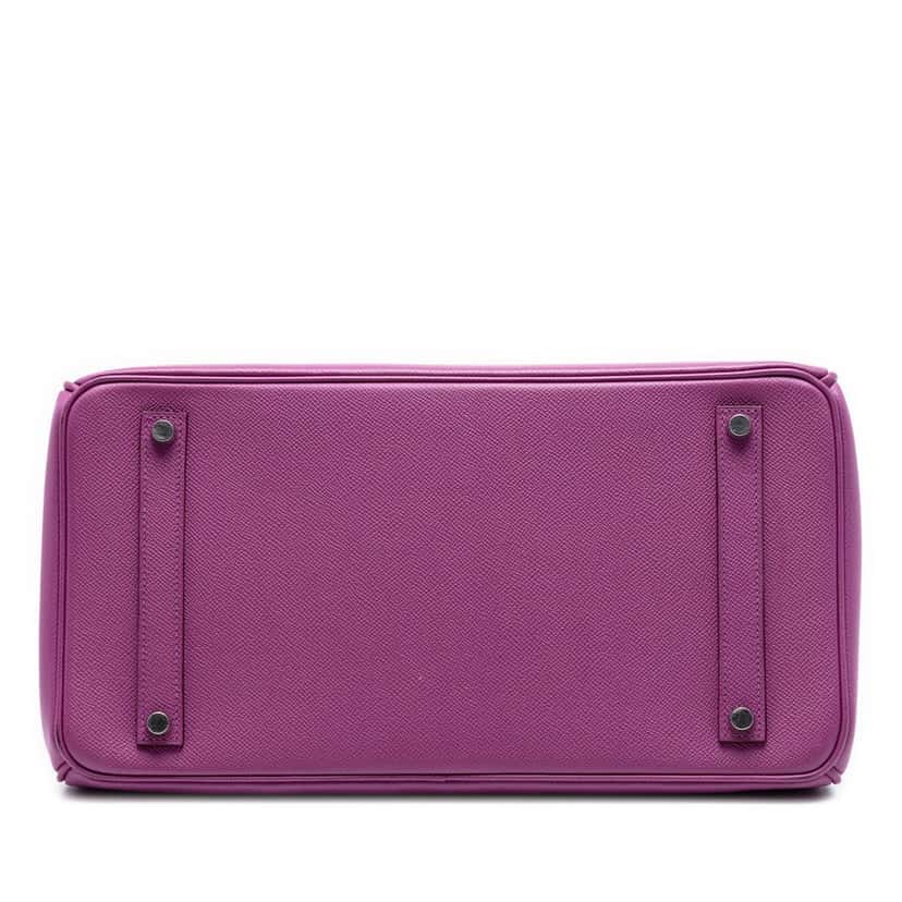 Hermès Epsom Birkin Retourne 35 Purple Leather Very good condition - Inside View