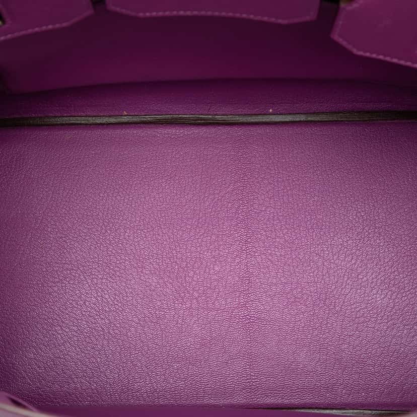 Hermès Epsom Birkin Retourne 35 Purple Leather Very good condition - Model View