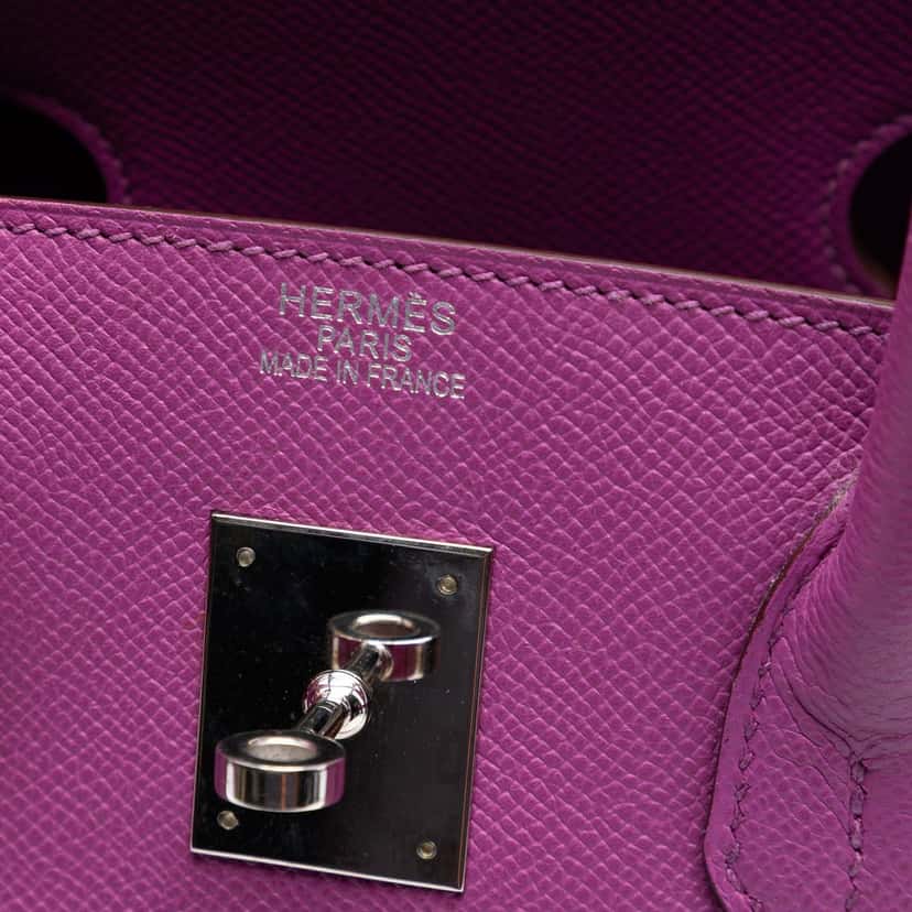 Hermès Epsom Birkin Retourne 35 Purple Leather Very good condition - Box View