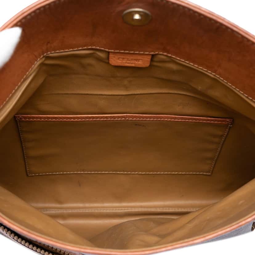 Celine Macadam Coated Canvas Clutch Brown Very good condition - Model View