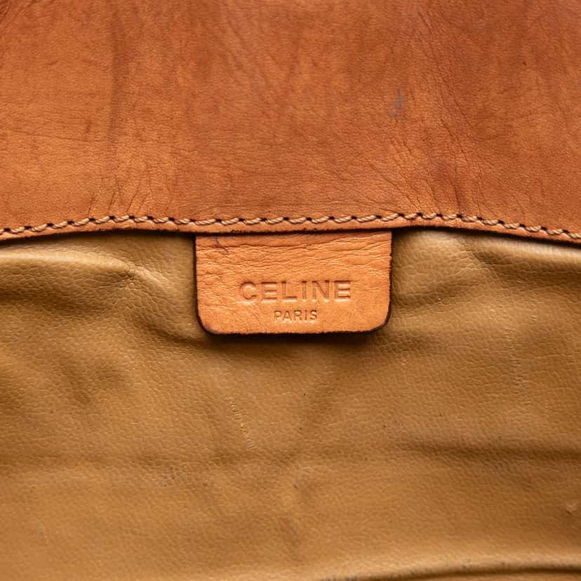 Celine Macadam Coated Canvas Clutch Brown Very good condition - Box View