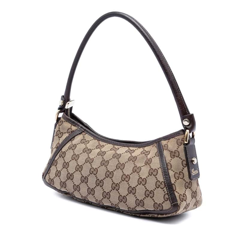 Gucci GG Canvas Abbey D Ring Pochette Beige Very good condition - Back View