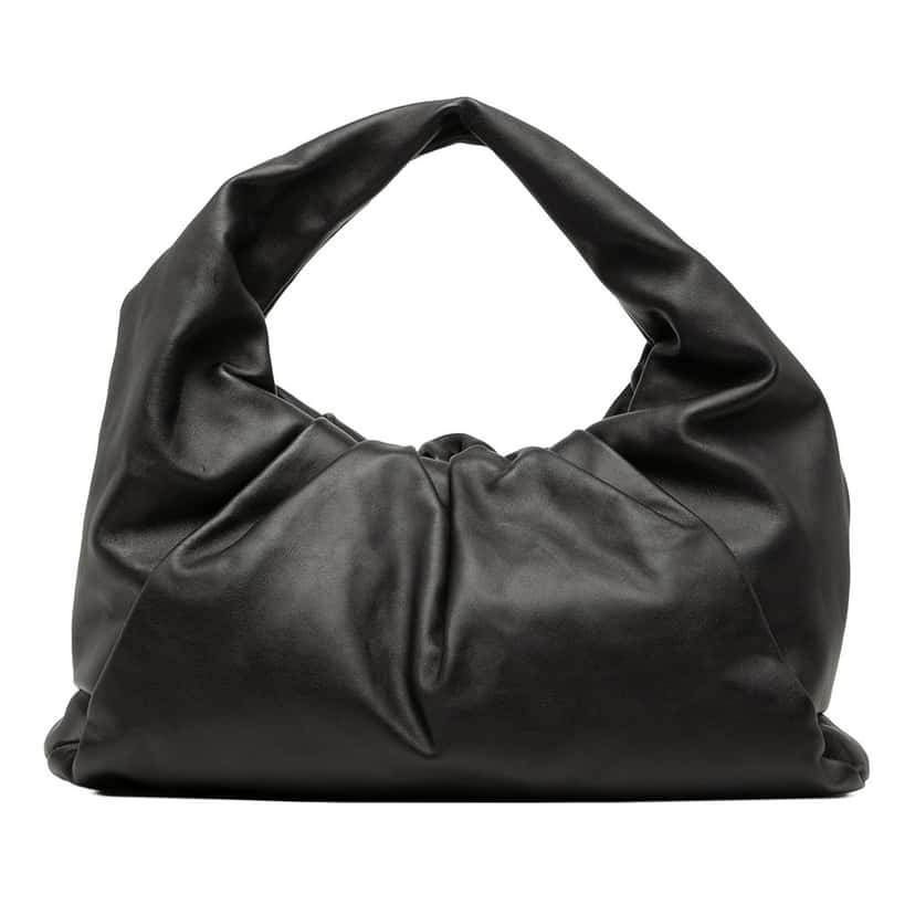 Bottega Veneta Lambskin The Shoulder Pouch Black Leather Very good condition - Front View