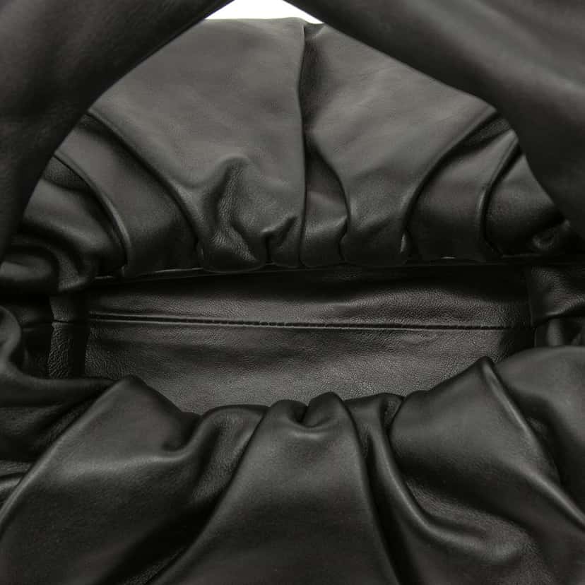 Bottega Veneta Lambskin The Shoulder Pouch Black Leather Very good condition - Model View