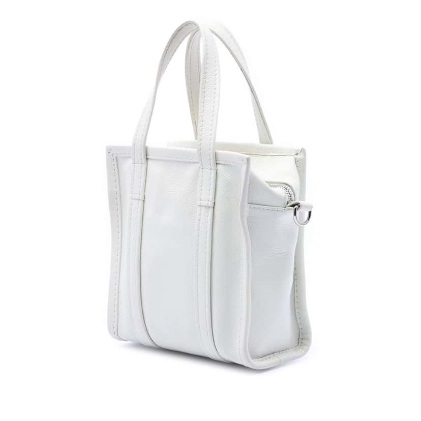 Balenciaga Lambskin Bazar Shopper Satchel XXS Beige Leather Good condition - Back View