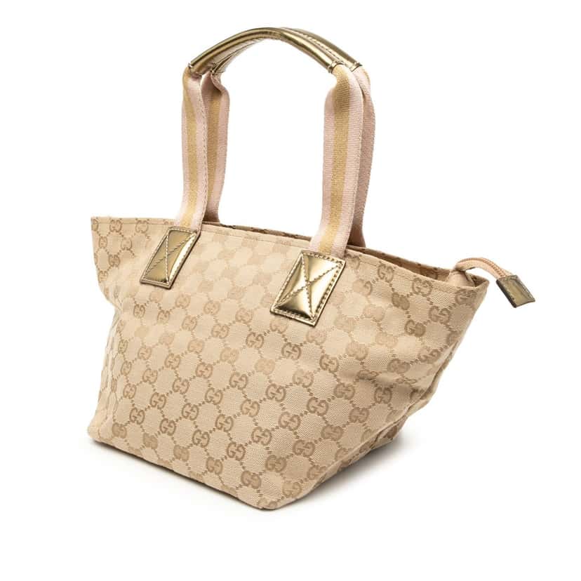 Gucci GG Canvas Web Tote Beige Very good condition - Back View