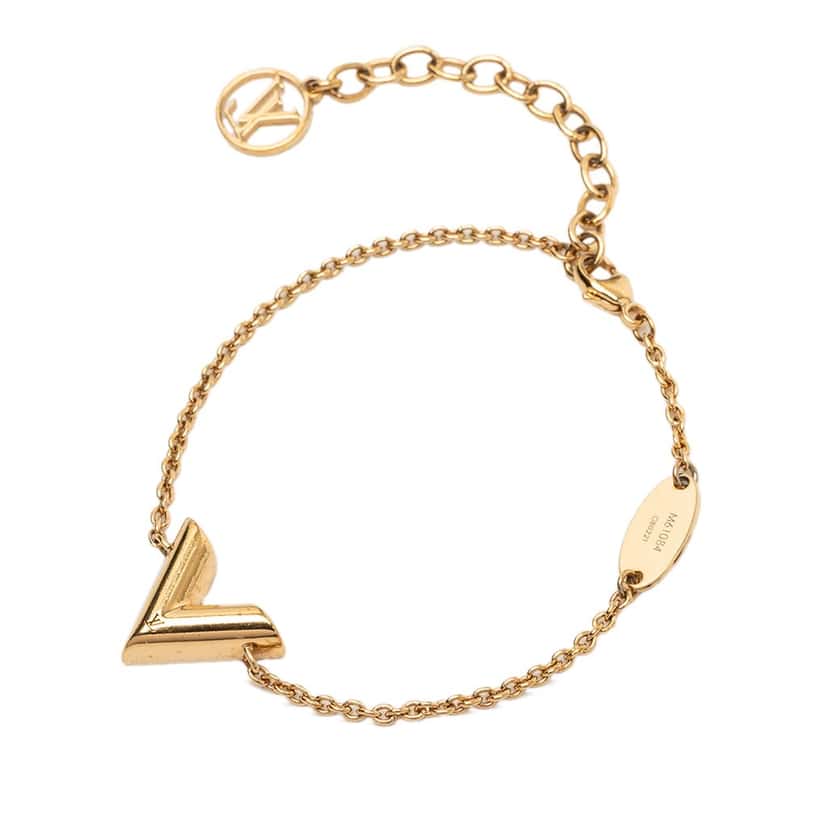 Louis Vuitton Gold Plated Essential V Bracelet Gold Metal Very good condition - Back View