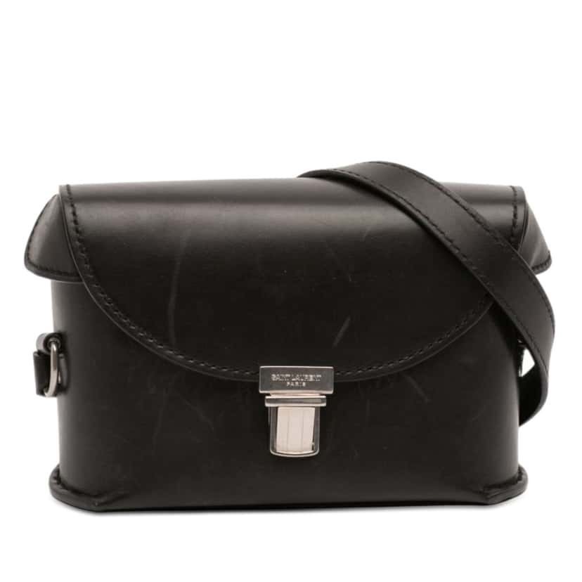 Saint Laurent Leather Tuc Box Crossbody Black Leather Good condition - Front View