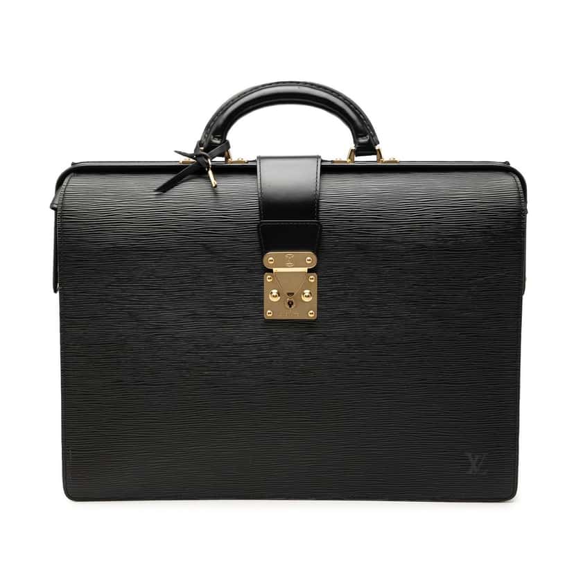 Louis Vuitton Epi Serviette Fermoir Black Leather Very good condition - Front View