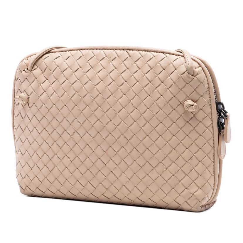 Bottega Veneta Nappa Intrecciato Nodini Crossbody Beige Leather Very good condition - Back View