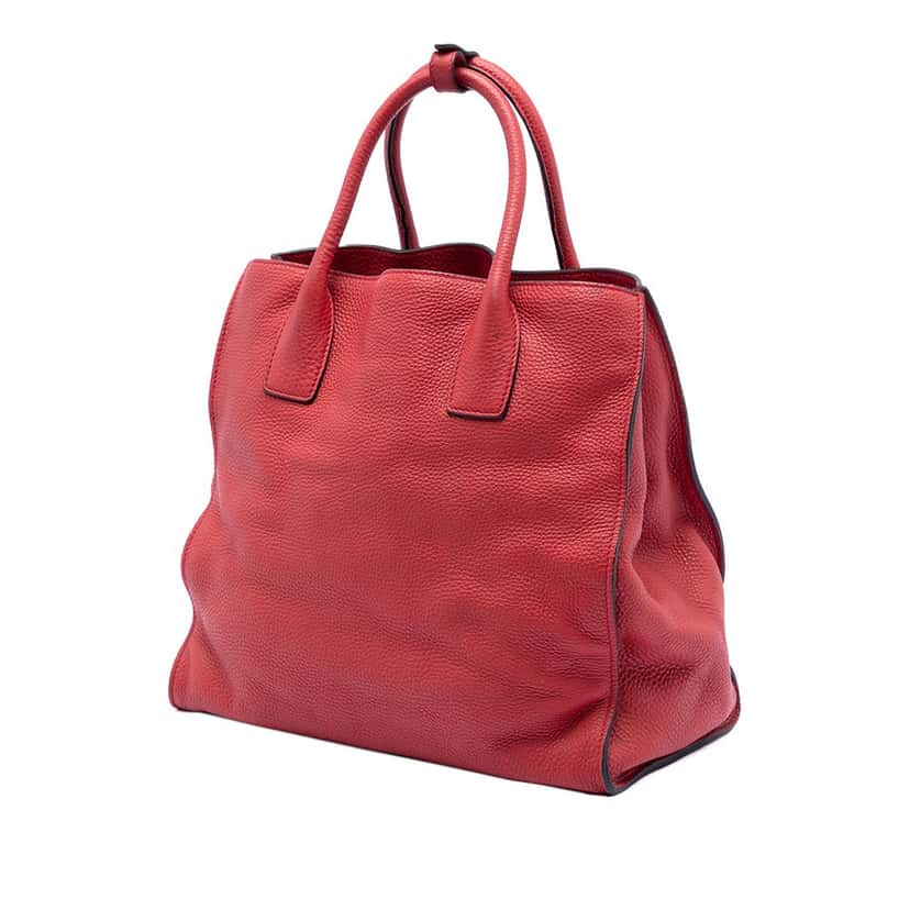 Prada Vitello Daino Open Convertible Tote Red Leather Very good condition - Back View
