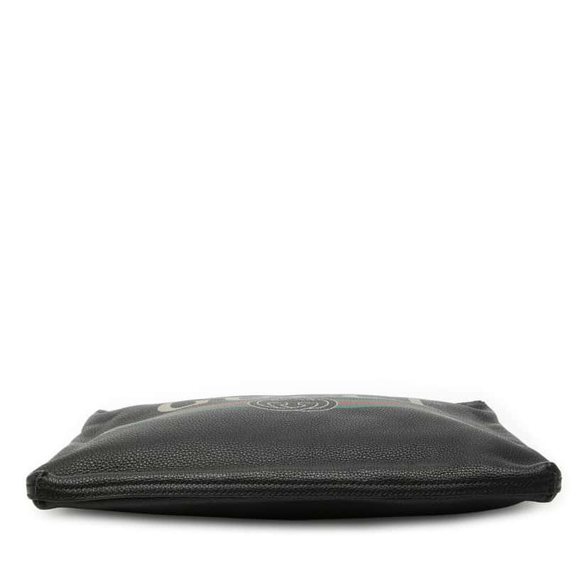 Gucci Medium Calfskin Logo Portfolio Clutch Black Leather Very good condition - Inside View