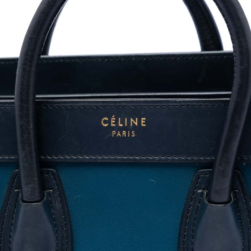 Celine Nano Tricolor Leather Luggage Tote Blue Leather Very good condition - Box View