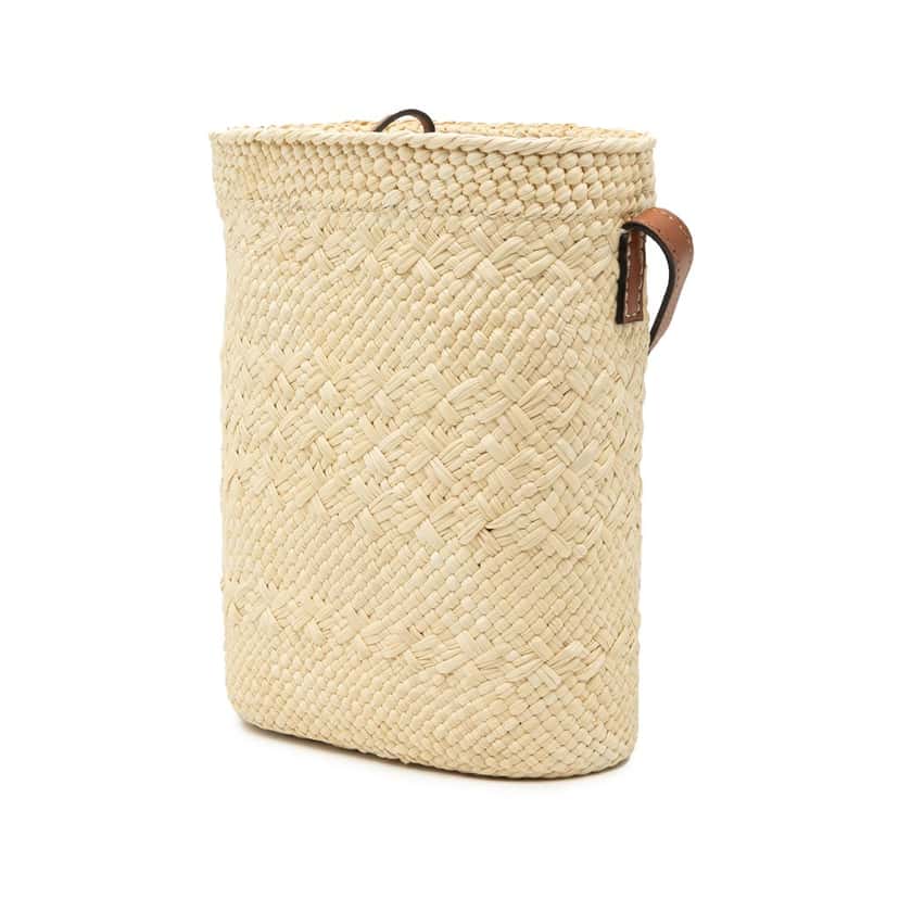 LOEWE Paulas Ibiza Raffia Anagram Square Pocket Bucket Bag Beige Very good condition - Back View