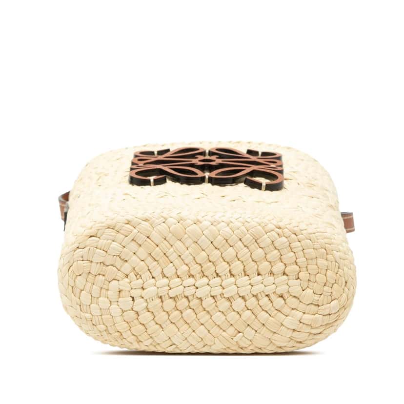 LOEWE Paulas Ibiza Raffia Anagram Square Pocket Bucket Bag Beige Very good condition - Inside View