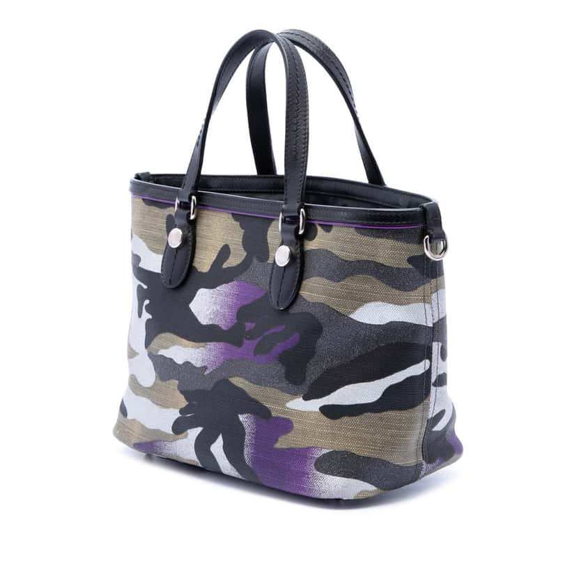 Dior Anselm Reyle Mini Canvas Camouflage Shopping Tote Purple Very good condition - Back View