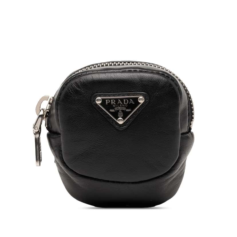 Prada Mini Leather Arm Pouch Black Leather Very good condition - Front View