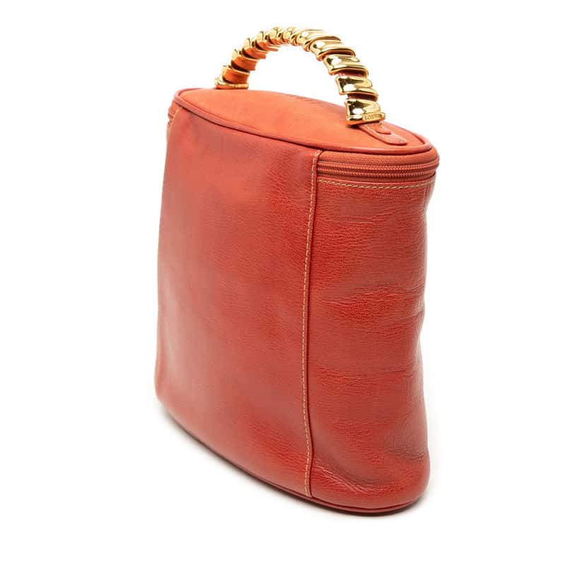 LOEWE Leather Velasquez Twist Vanity Bag Orange Leather Very good condition - Back View