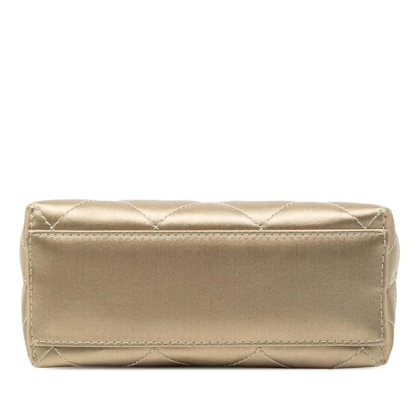 Chanel CC Quilted Satin Handbag Gold Very good condition - Inside View