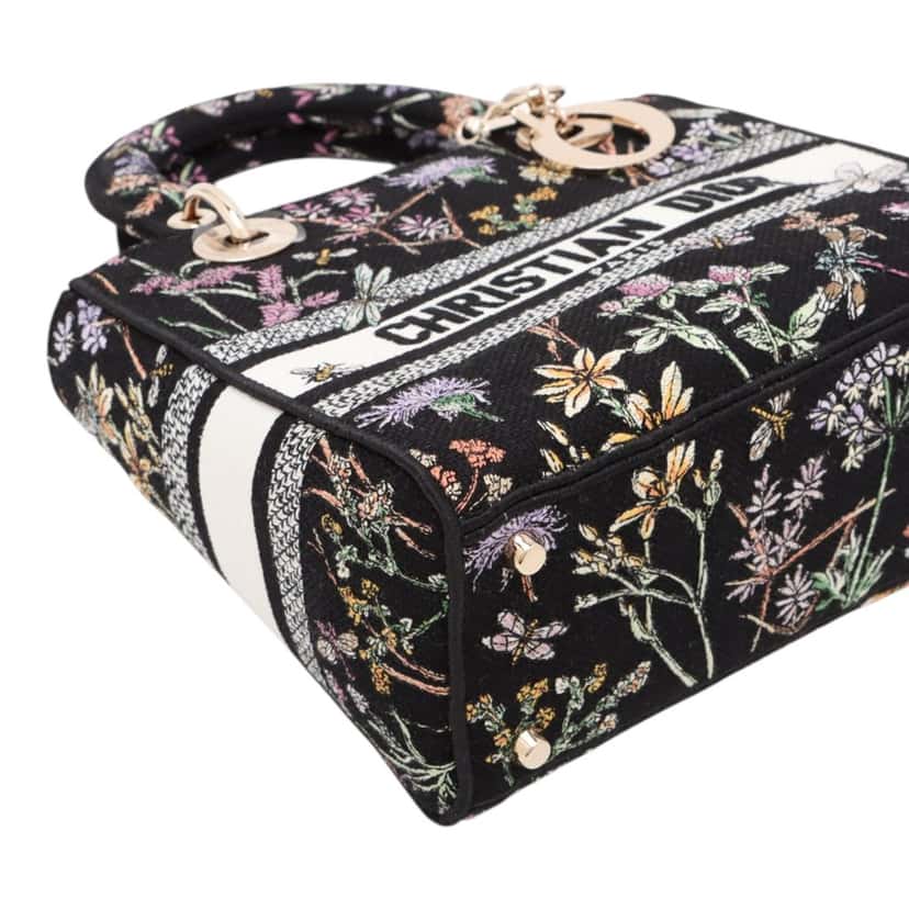 Dior Medium Embroidered Canvas Herbarium Lady D Lite Black Very good condition - Inside View