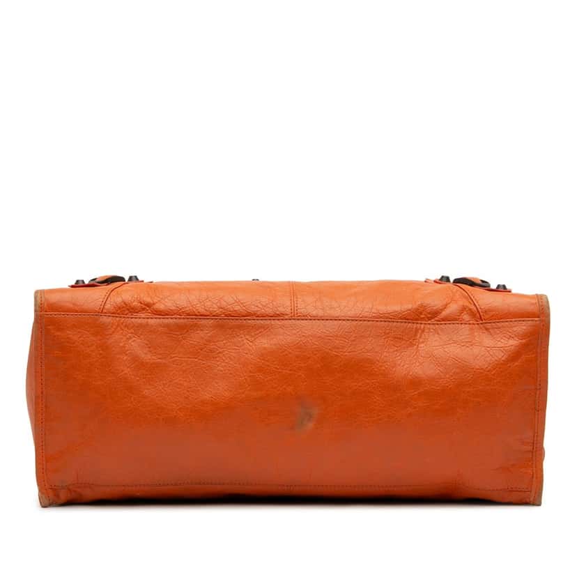 Balenciaga Lambskin Motocross Classic Part Time Satchel Orange Leather Good condition - Inside View