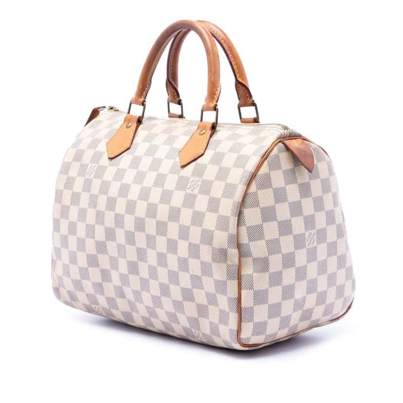 Louis Vuitton Damier Azur Speedy 30 White Very good condition - Back View