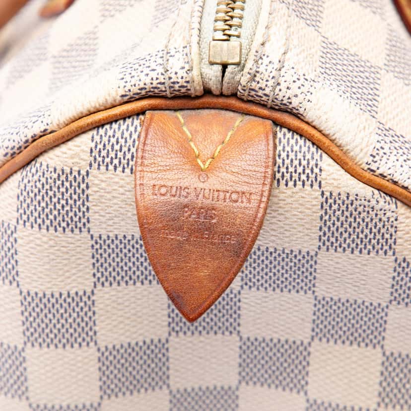 Louis Vuitton Damier Azur Speedy 30 White Very good condition - Box View