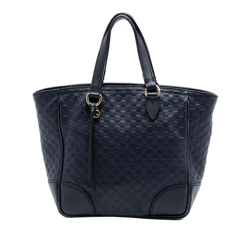 Gucci Small Microguccissima Bree Satchel Blue Leather Very good condition - Front View