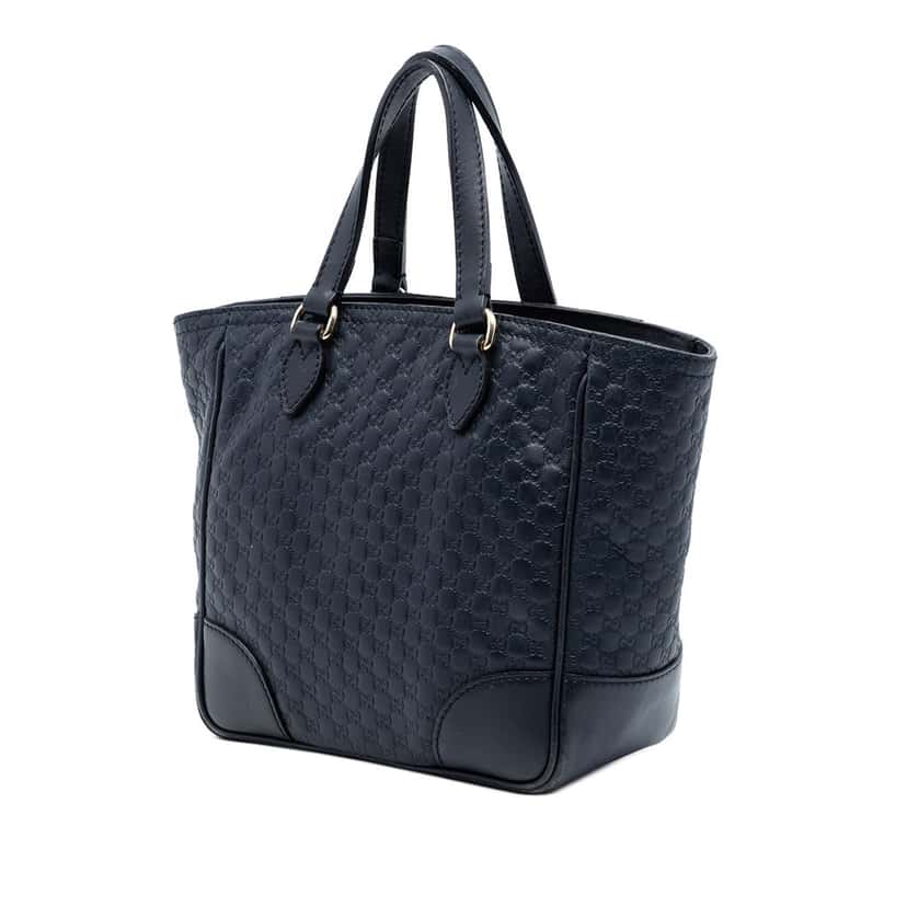 Gucci Small Microguccissima Bree Satchel Blue Leather Very good condition - Back View