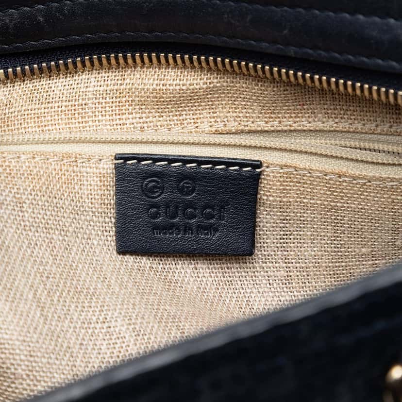 Gucci Small Microguccissima Bree Satchel Blue Leather Very good condition - Box View