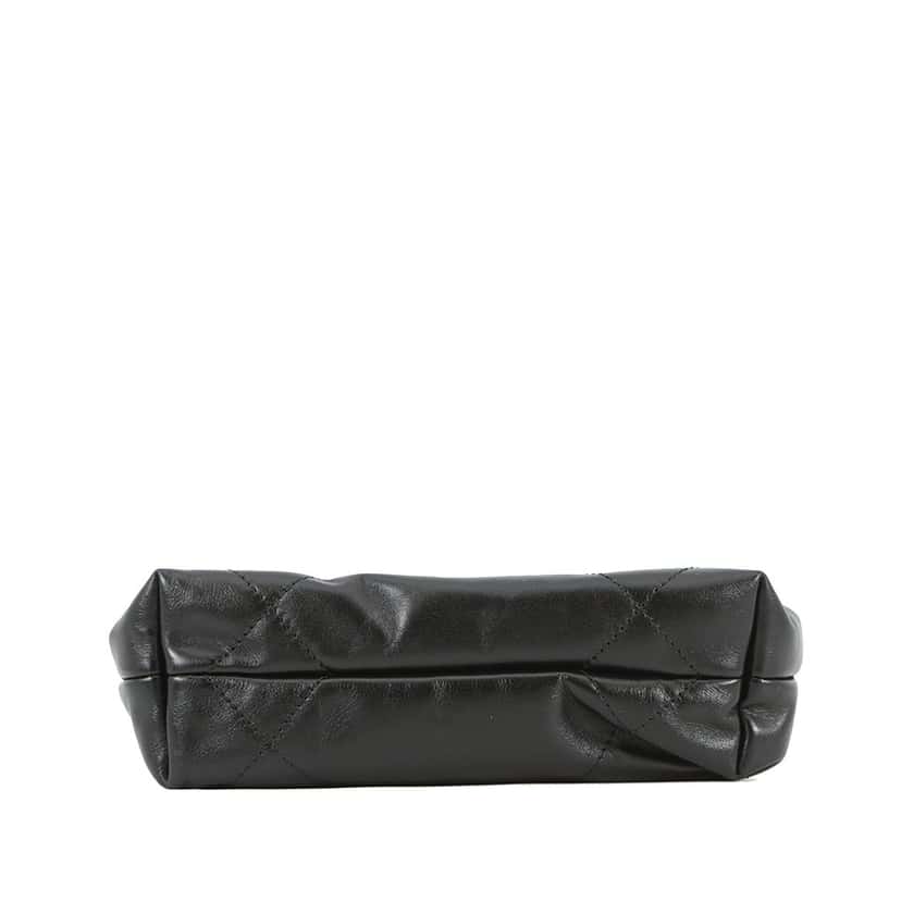 Chanel Mini Shiny Calfskin 22 Handbag Black Leather Very good condition - Inside View