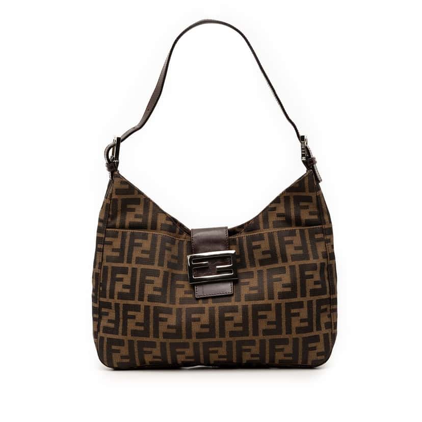 Fendi Zucca Canvas Shoulder Bag Brown Very good condition - Front View